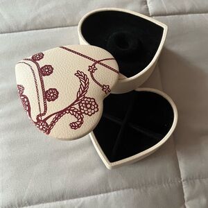 Pandora Two-Tiered Heart-Shaped Genuine Leather Jewelry Box